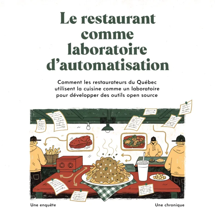 Le restaurant comme laboratoire d’automatisation — illustration éditoriale