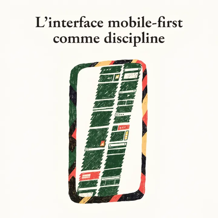 L’interface mobile-first comme discipline — illustration éditoriale
